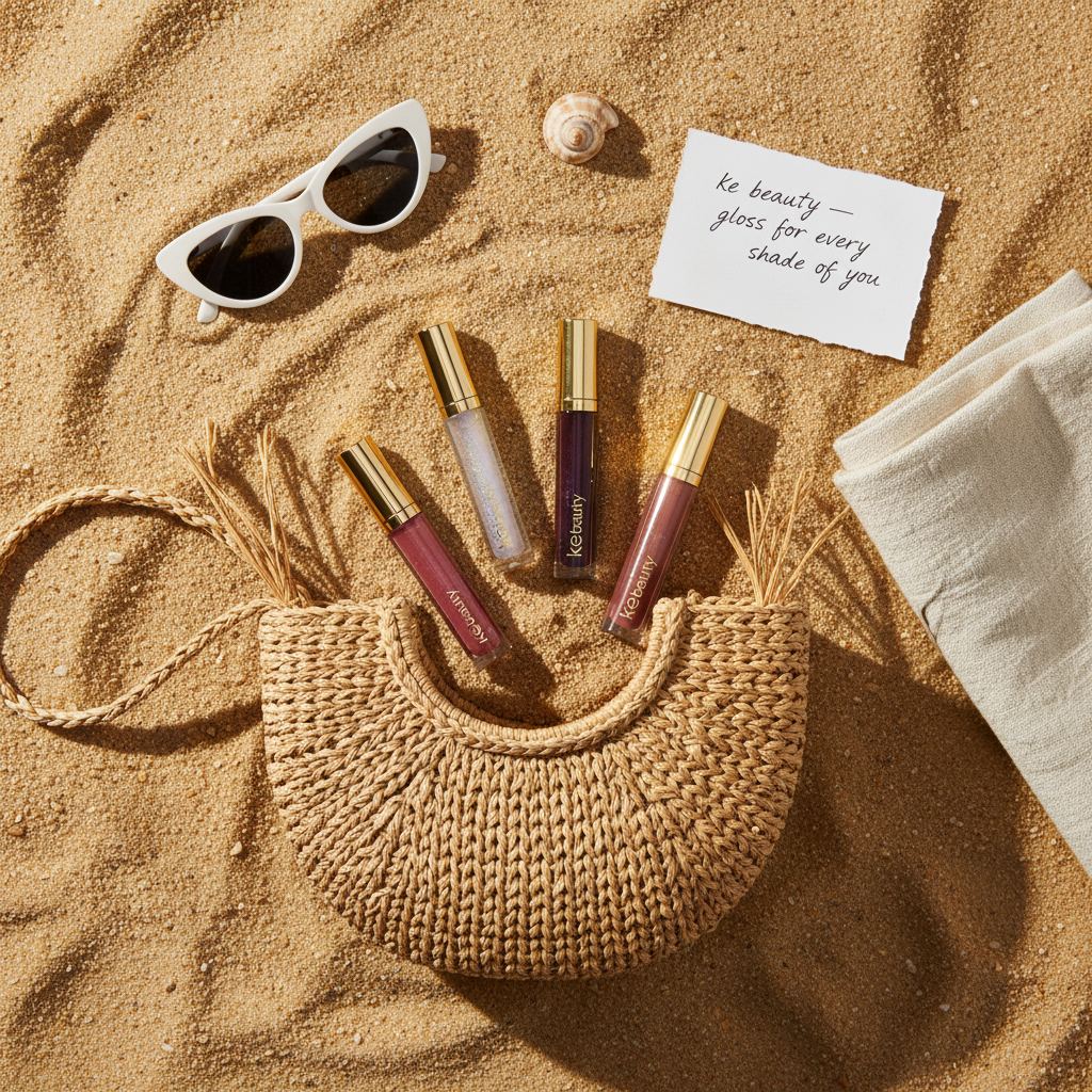 ke beauty Beach Flat Lay